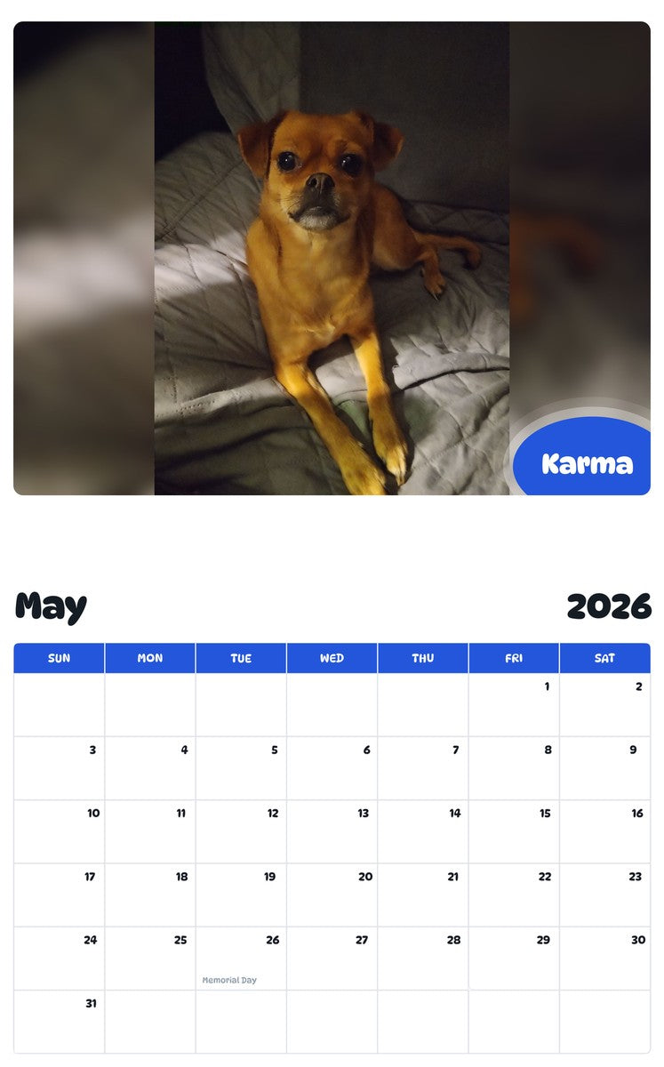 2026 - 2027 Karma - Pawidols Pet Calendar