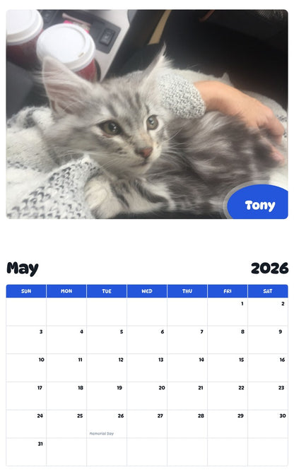 2026 - 2027 Tony - Pawidols Pet Calendar