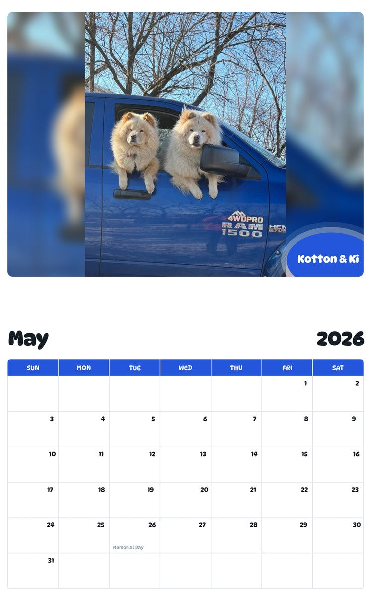 2026 - 2027 Kotton & Ki - Pawidols Pet Calendar