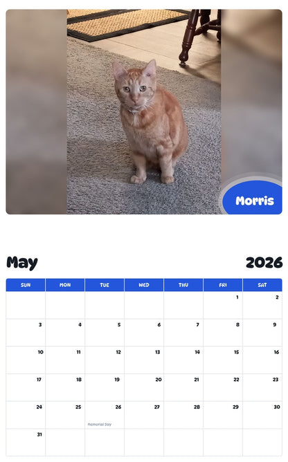 2026 - 2027 Morris - Pawidols Pet Calendar