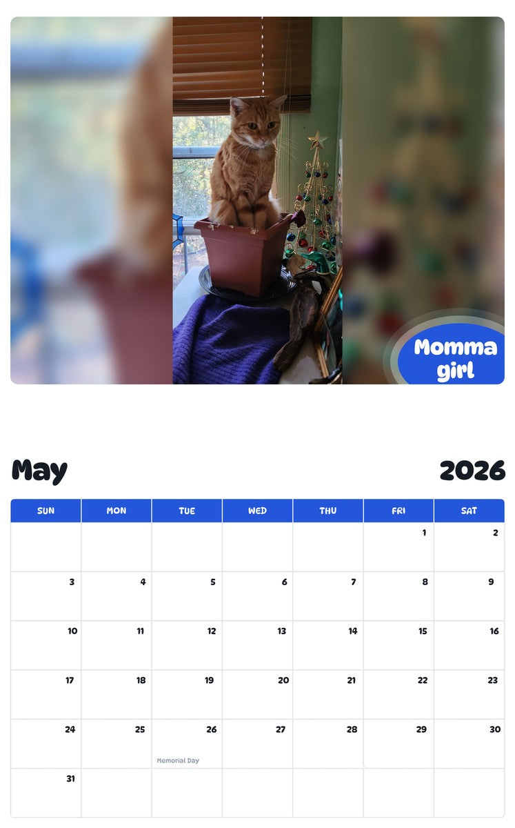 2026 - 2027 Momma girl - Pawidols Pet Calendar