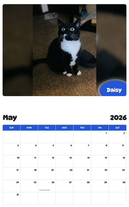 2026 - 2027 Daisy - Pawidols Pet Calendar