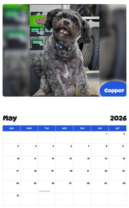 2026 - 2027 Copper - Pawidols Pet Calendar