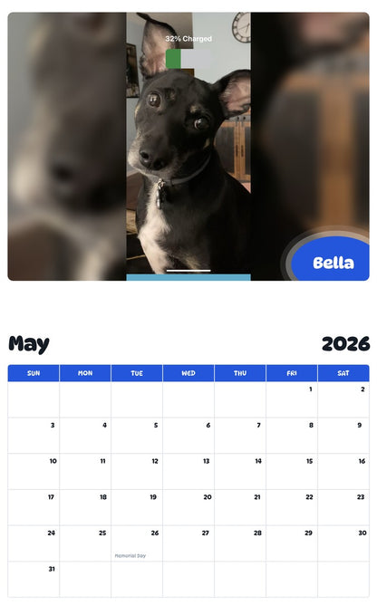 2026 - 2027 Bella - Pawidols Pet Calendar