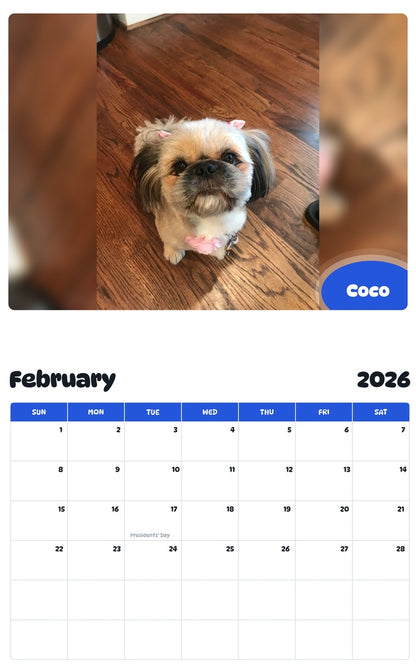 October 2025 - September 2026 Coco - Pawidols Pet Calendar