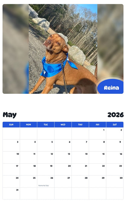 2026 - 2027 Reina - Pawidols Pet Calendar