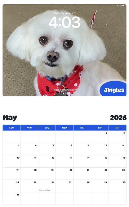 2026 - 2027 Jingles - Pawidols Pet Calendar
