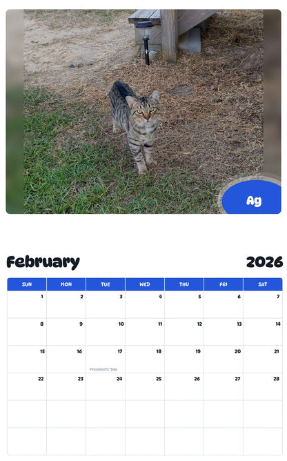 October 2025 - September 2026 Ag - Pawidols Pet Calendar