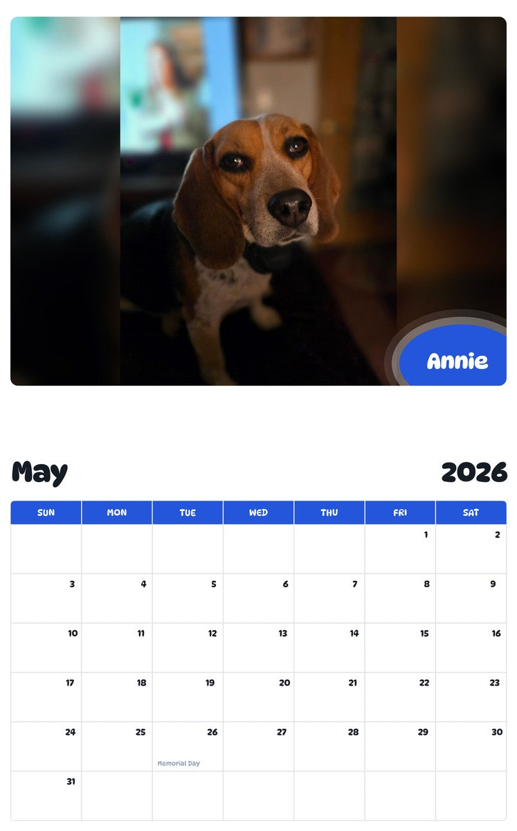2026 - 2027 Annie - Pawidols Pet Calendar