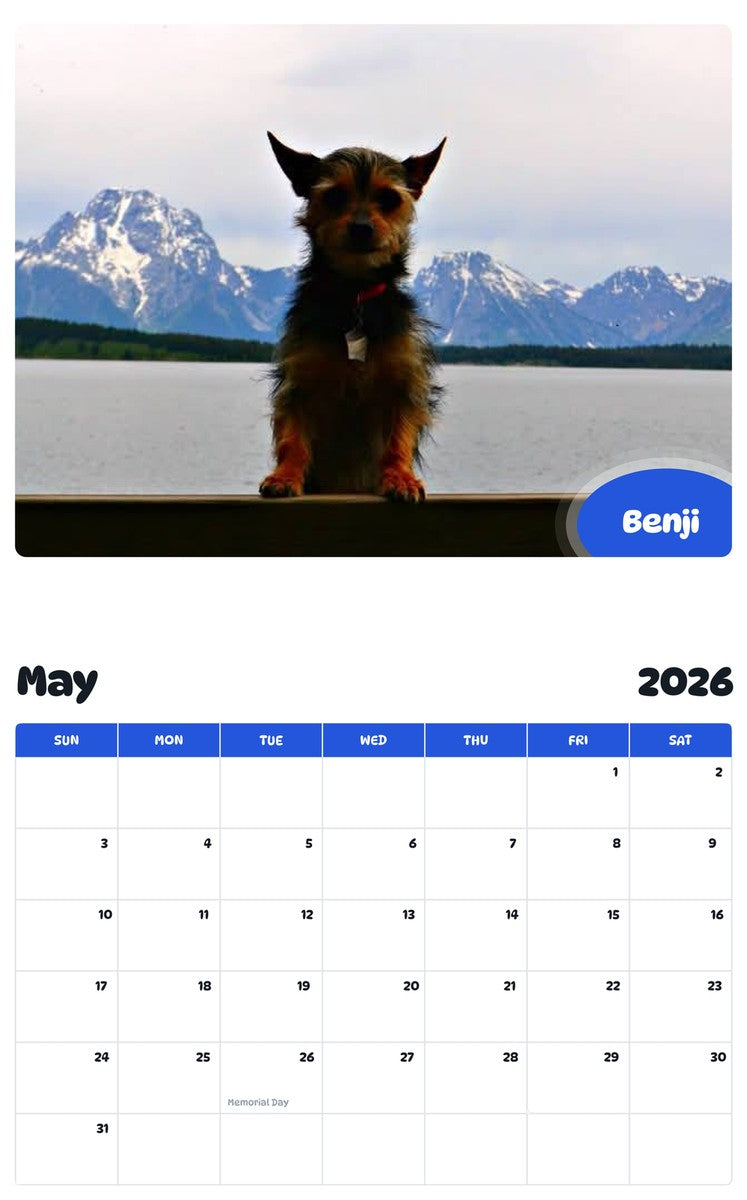 2026 - 2027 Benji - Pawidols Pet Calendar