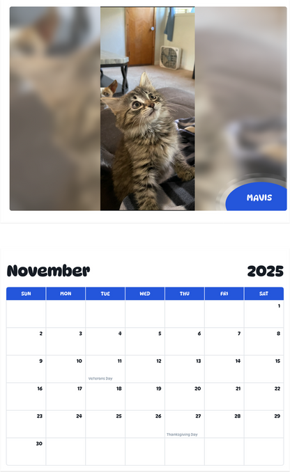 July 2025 - June 2026 Mavis - Pawidols Pet Calendar