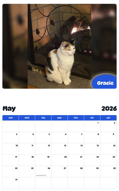 2026 - 2027 Gracie - Pawidols Pet Calendar