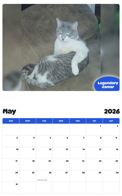 2026 - 2027 Legendary Jamar - Pawidols Pet Calendar
