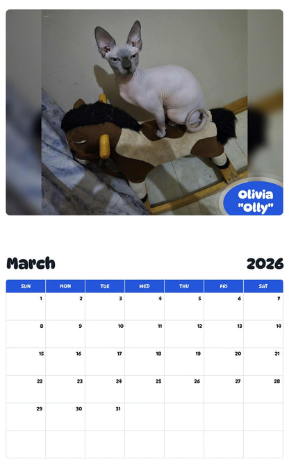 November 2025 - October 2026 Olivia "Olly" - Pawidols Pet Calendar