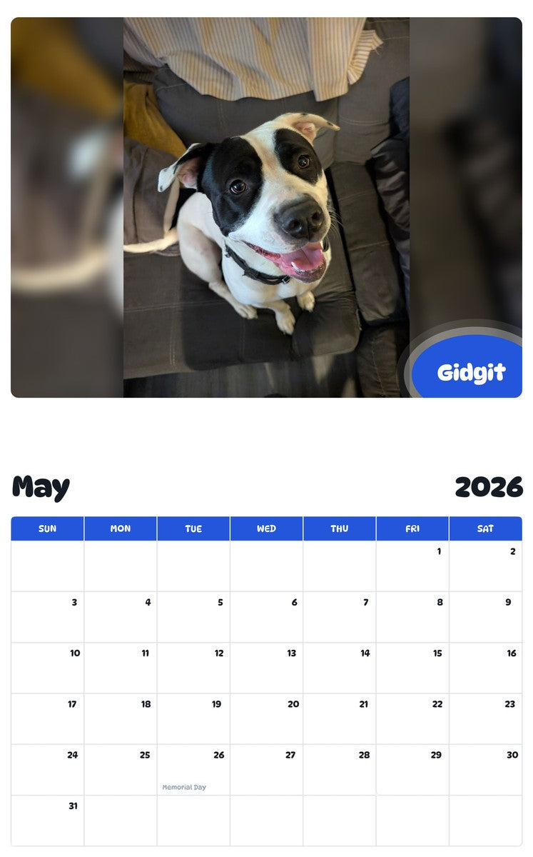 2026 - 2027 Gidgit - Pawidols Pet Calendar
