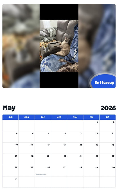 2026 - 2027 Buttercup - Pawidols Pet Calendar
