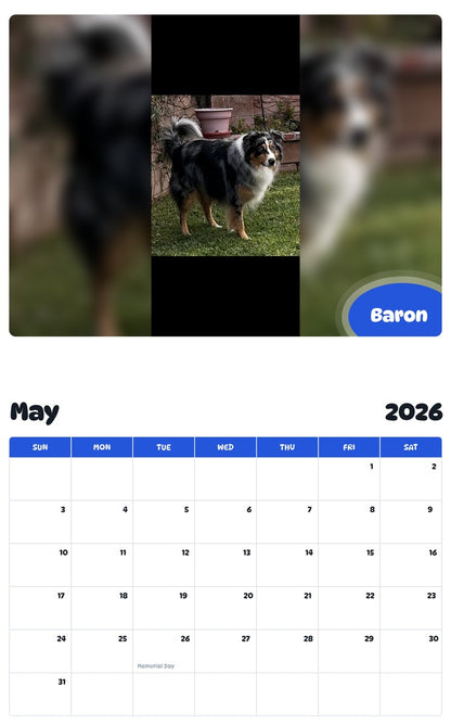 2026 - 2027 Baron - Pawidols Pet Calendar