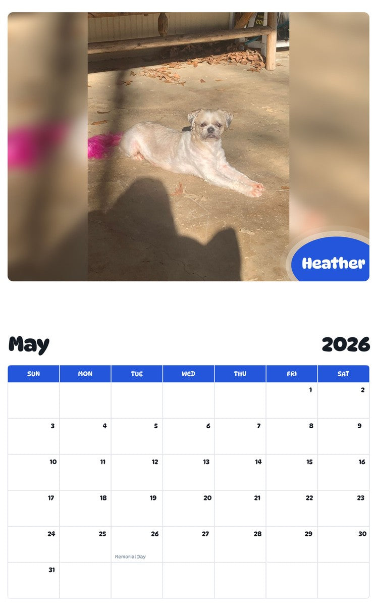 2026 - 2027 Heather - Pawidols Pet Calendar