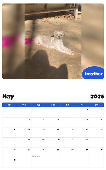 2026 - 2027 Heather - Pawidols Pet Calendar