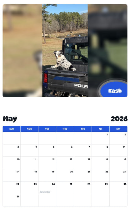 2026 - 2027 Kash - Pawidols Pet Calendar