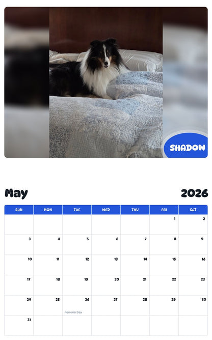 2026 - 2027 SHADOW - Pawidols Pet Calendar