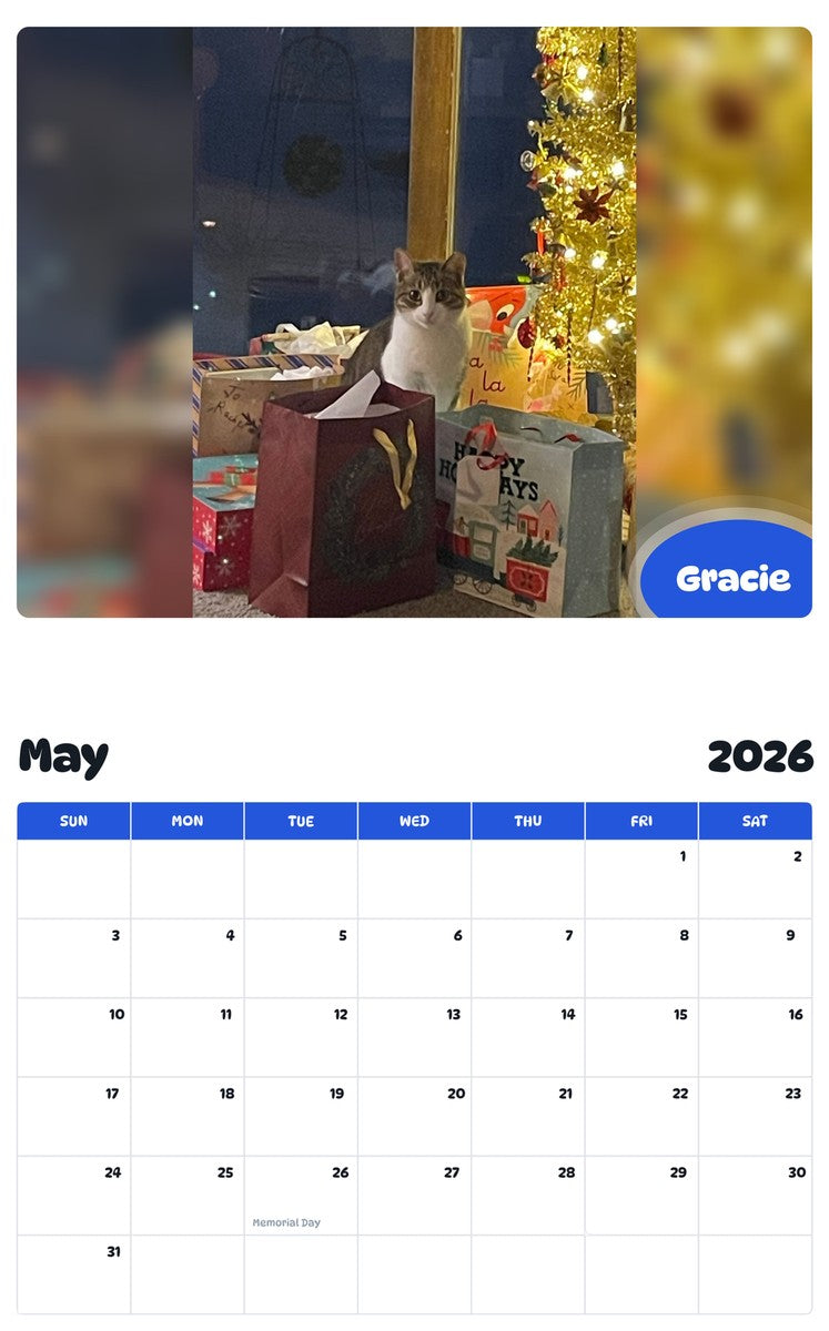 2026 - 2027 Gracie - Pawidols Pet Calendar