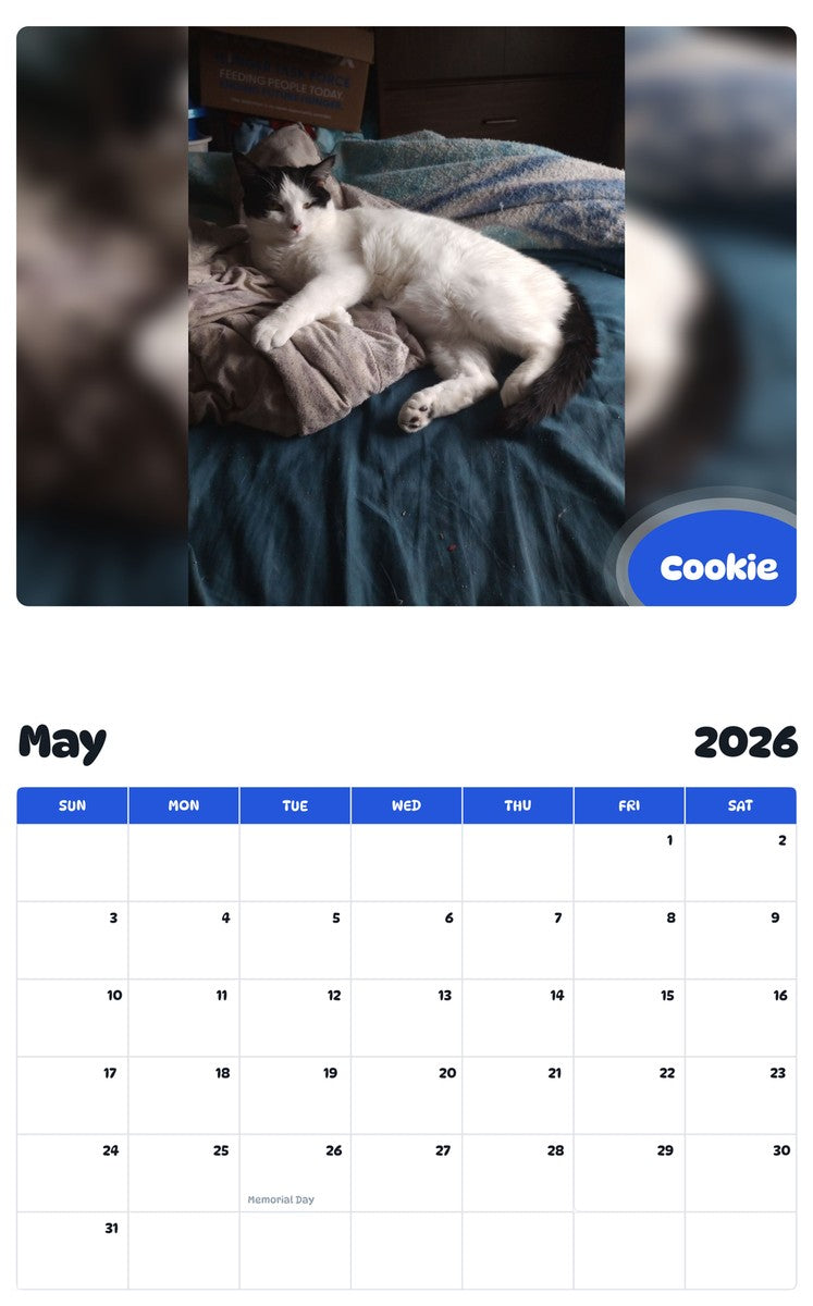 2026 - 2027 Cookie - Pawidols Pet Calendar
