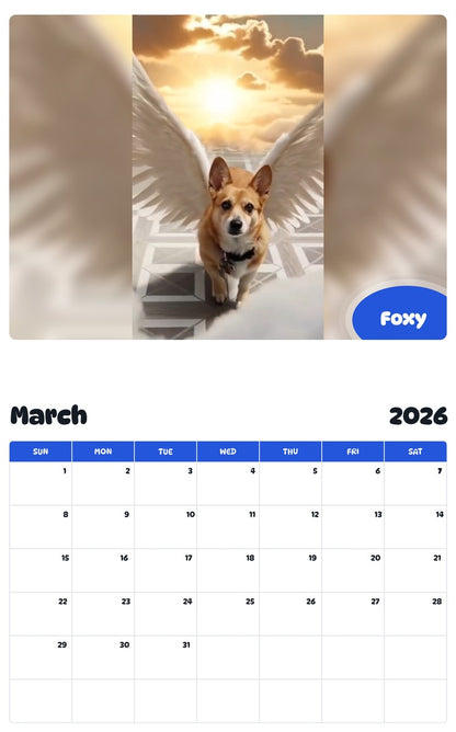 November 2025 - October 2026 Foxy - Pawidols Pet Calendar