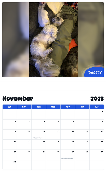 July 2025 - June 2026 Darsey - Pawidols Pet Calendar