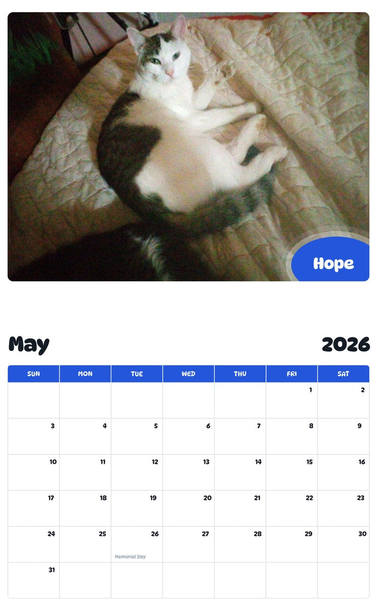 2026 - 2027 Hope - Pawidols Pet Calendar