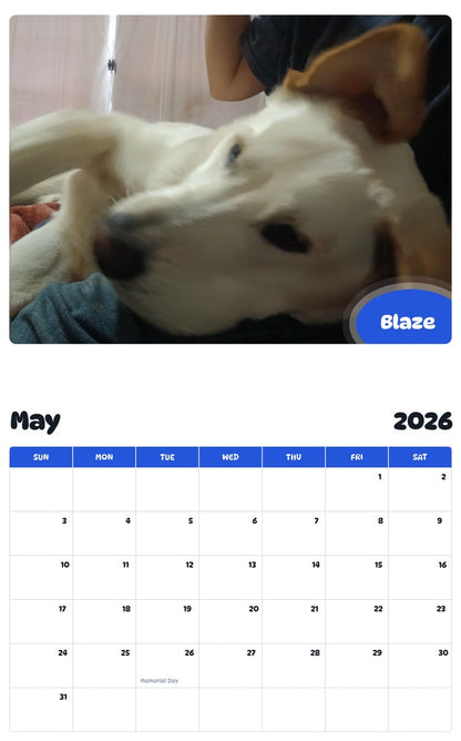 2026 - 2027 Blaze - Pawidols Pet Calendar