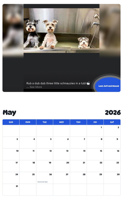 2026 - 2027 Lexi, Sofi and Rascal - Pawidols Pet Calendar