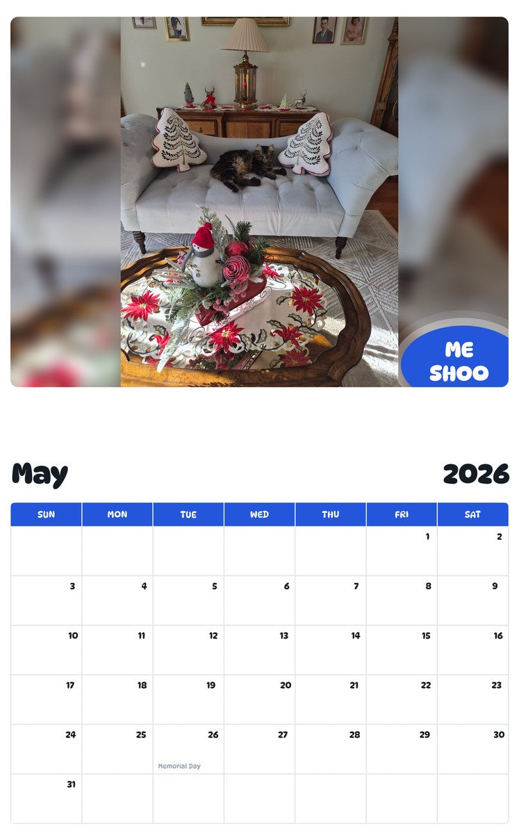 2026 - 2027 ME SHOO - Pawidols Pet Calendar