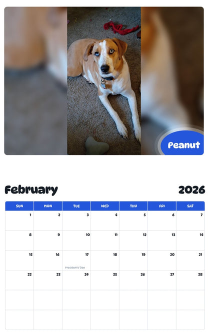 October 2025 - September 2026 Peanut - Pawidols Pet Calendar