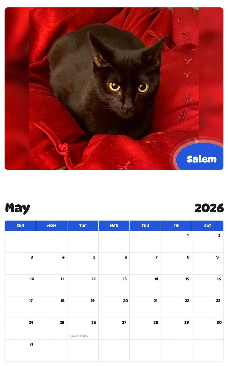 2026 - 2027 Salem - Pawidols Pet Calendar
