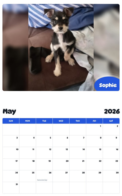 2026 - 2027 Sophie - Pawidols Pet Calendar