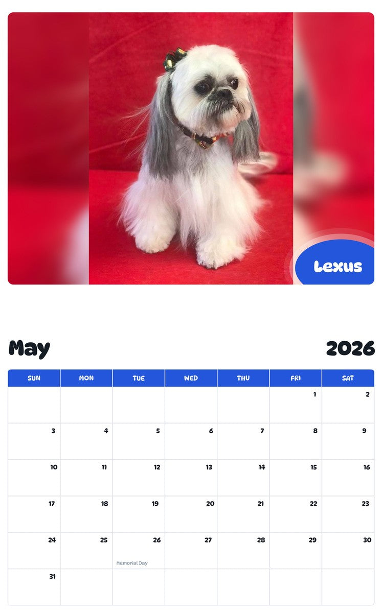 2026 - 2027 Lexus - Pawidols Pet Calendar