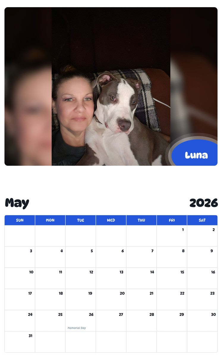 2026 - 2027 Luna - Pawidols Pet Calendar