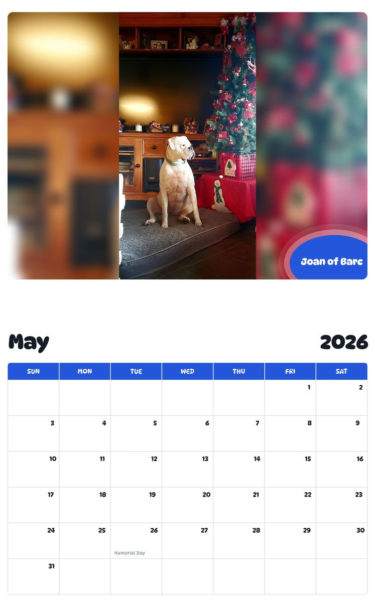 2026 - 2027 Joan of Barc - Pawidols Pet Calendar