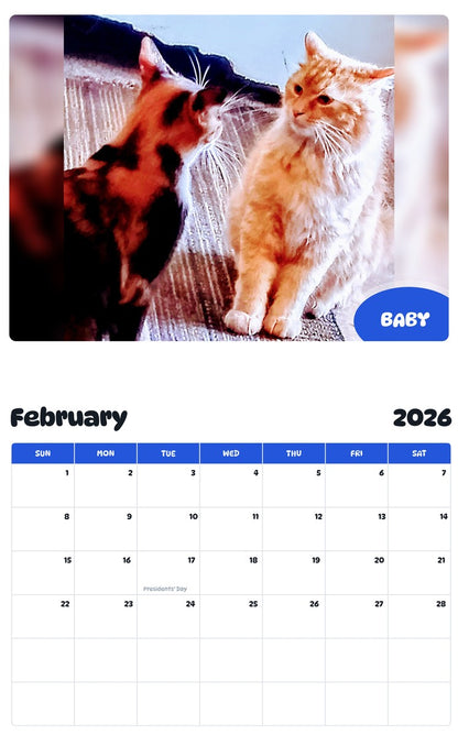 October 2025 - September 2026 BABY - Pawidols Pet Calendar