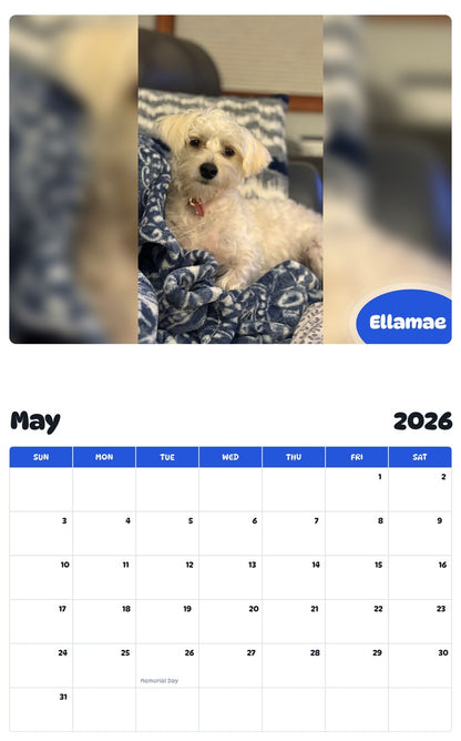 2026 - 2027 Ellamae - Pawidols Pet Calendar