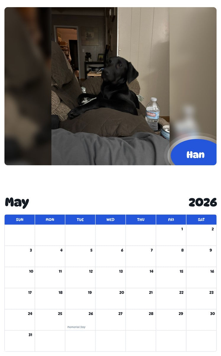2026 - 2027 Han - Pawidols Pet Calendar