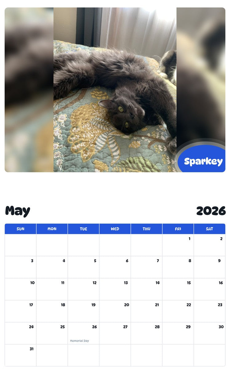 2026 - 2027 Sparkey - Pawidols Pet Calendar