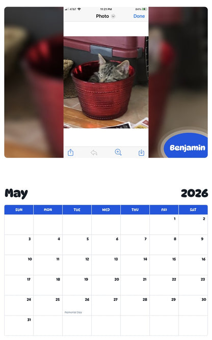 2026 - 2027 Benjamin - Pawidols Pet Calendar
