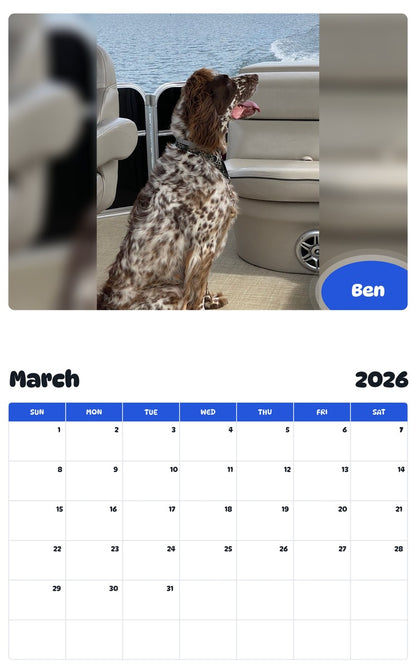 November 2025 - October 2026 Ben - Pawidols Pet Calendar