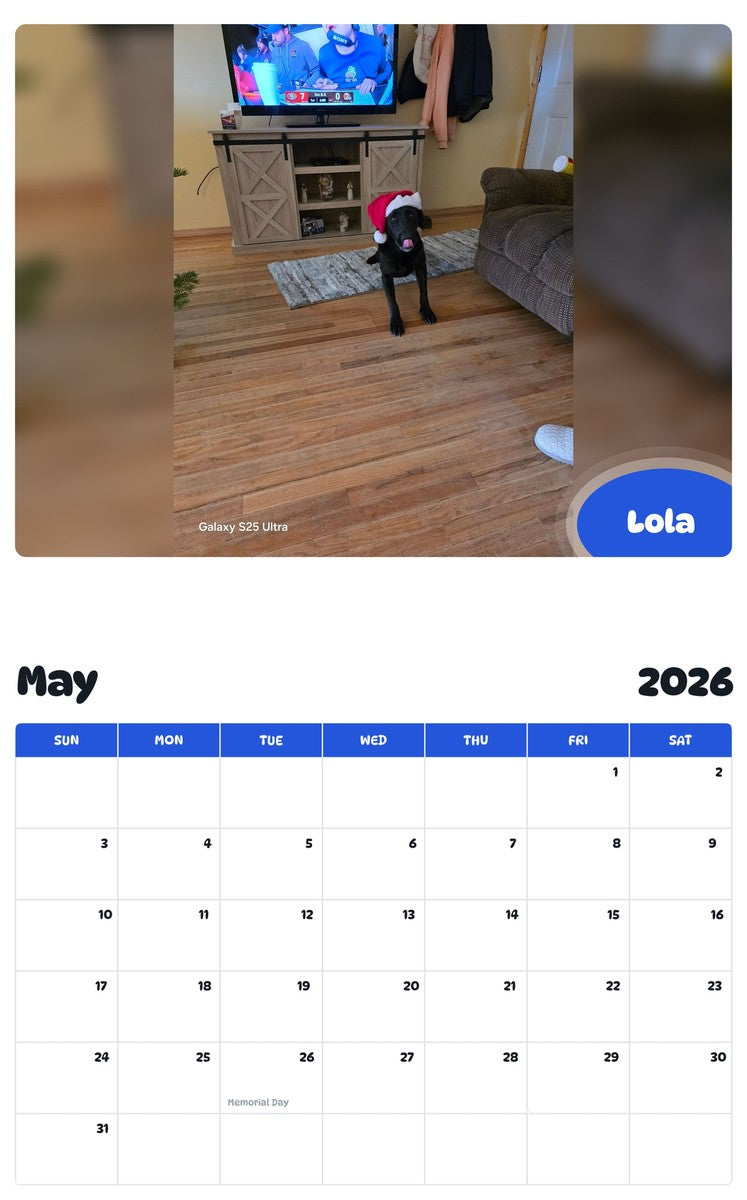 2026 - 2027 Lola - Pawidols Pet Calendar