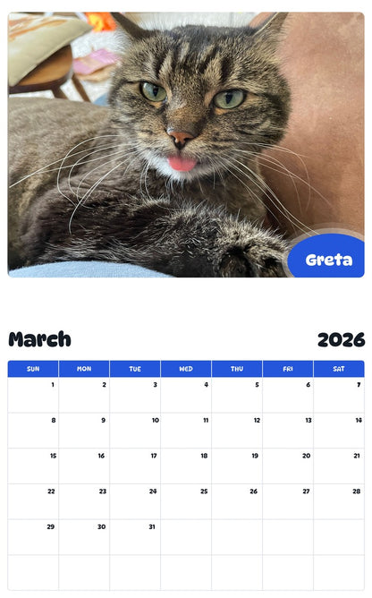 November 2025 - October 2026 Greta - Pawidols Pet Calendar
