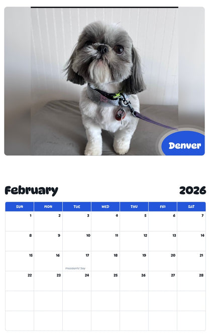 October 2025 - September 2026 Denver - Pawidols Pet Calendar
