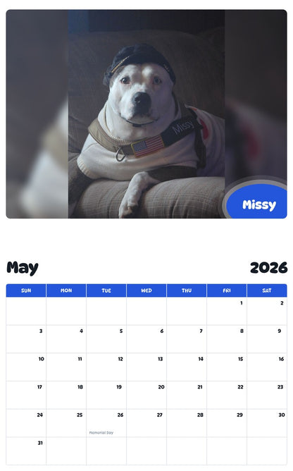 2026 - 2027 Missy - Pawidols Pet Calendar