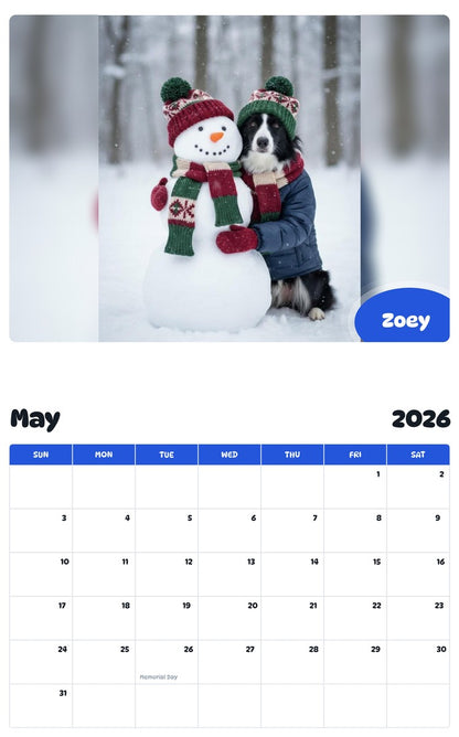 2026 - 2027 Zoey - Pawidols Pet Calendar